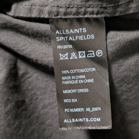 All Saints Spitalfields Memory Dress Black US 8 - Picture 7 of 8